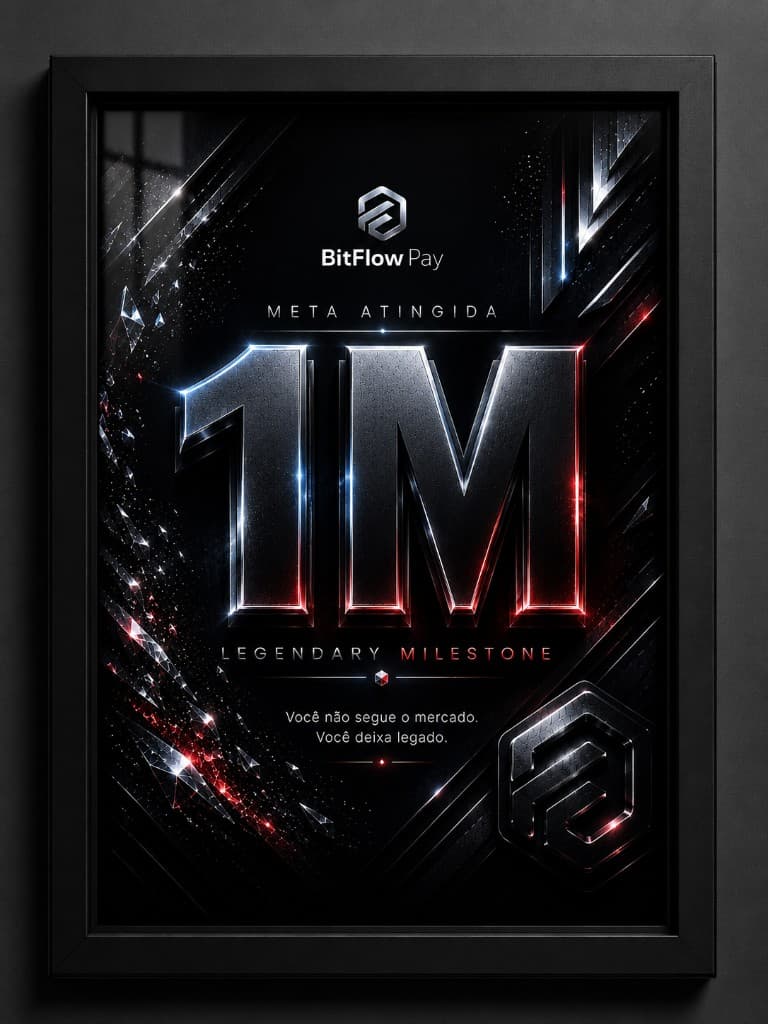 Placa de premiação BitFlow Pay R$ 1 milhão